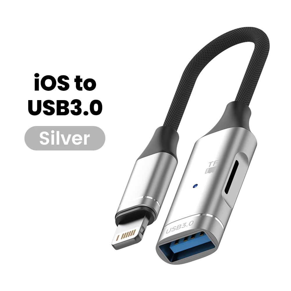 2-in-1 OTG Adapter USB-C & Lightning Kartenleser