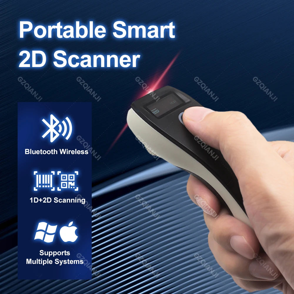 Mini 2D-Scanner USB Bluetooth kabellos tragbar