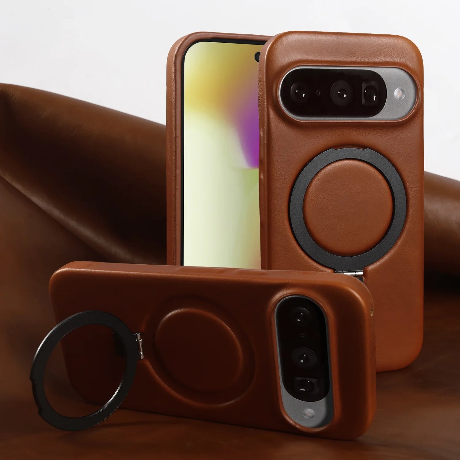 Luxus Lederhülle mit Magnethalter für Google Pixel 10