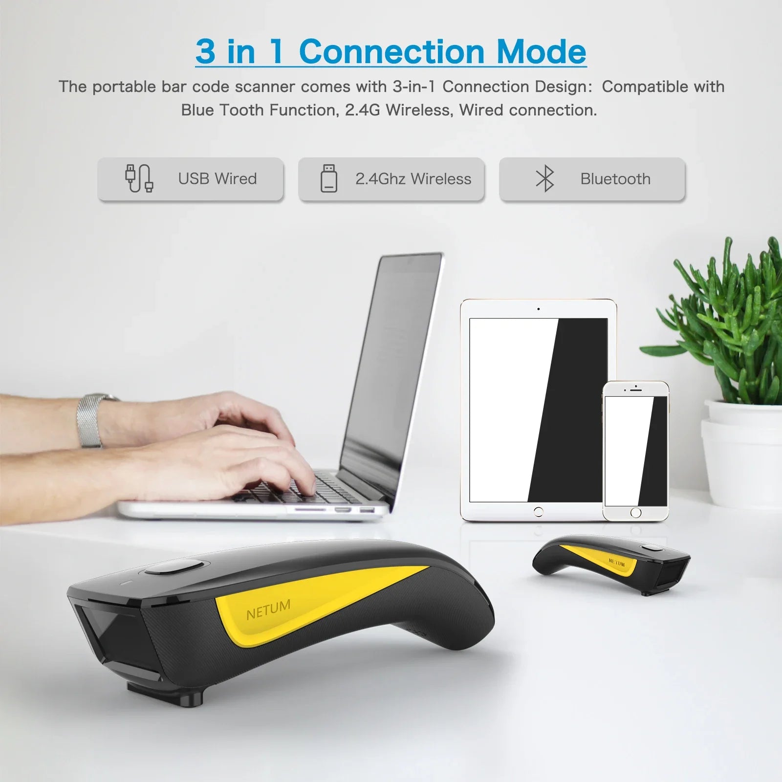 Kabelloser 2D Barcode-Scanner Bluetooth USB tragbar