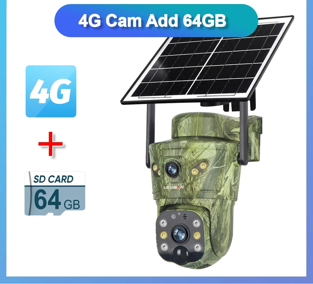 8MP 4G Solar Überwachungskamera mit Dual Bildschirmen