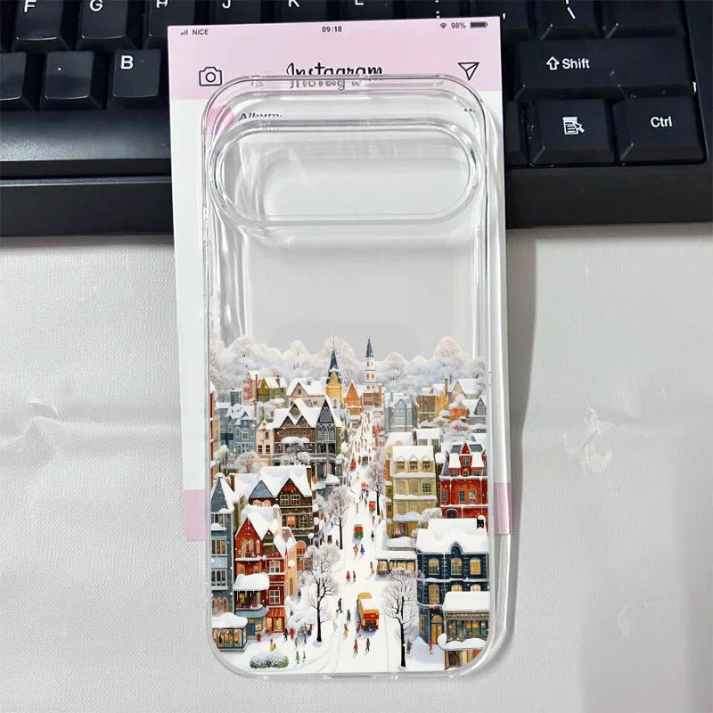 Niedliche Winter Handyhülle mit Weihnachtsmotiv für Google Pixel