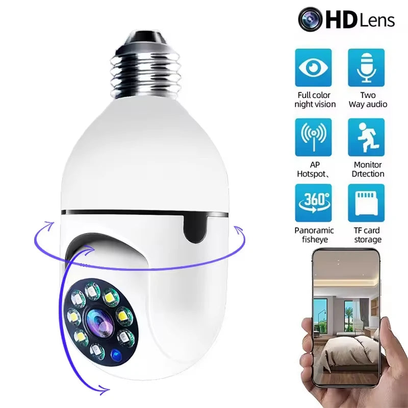 4G WiFi IP Kamera E27 Baby Monitor AI Tracking