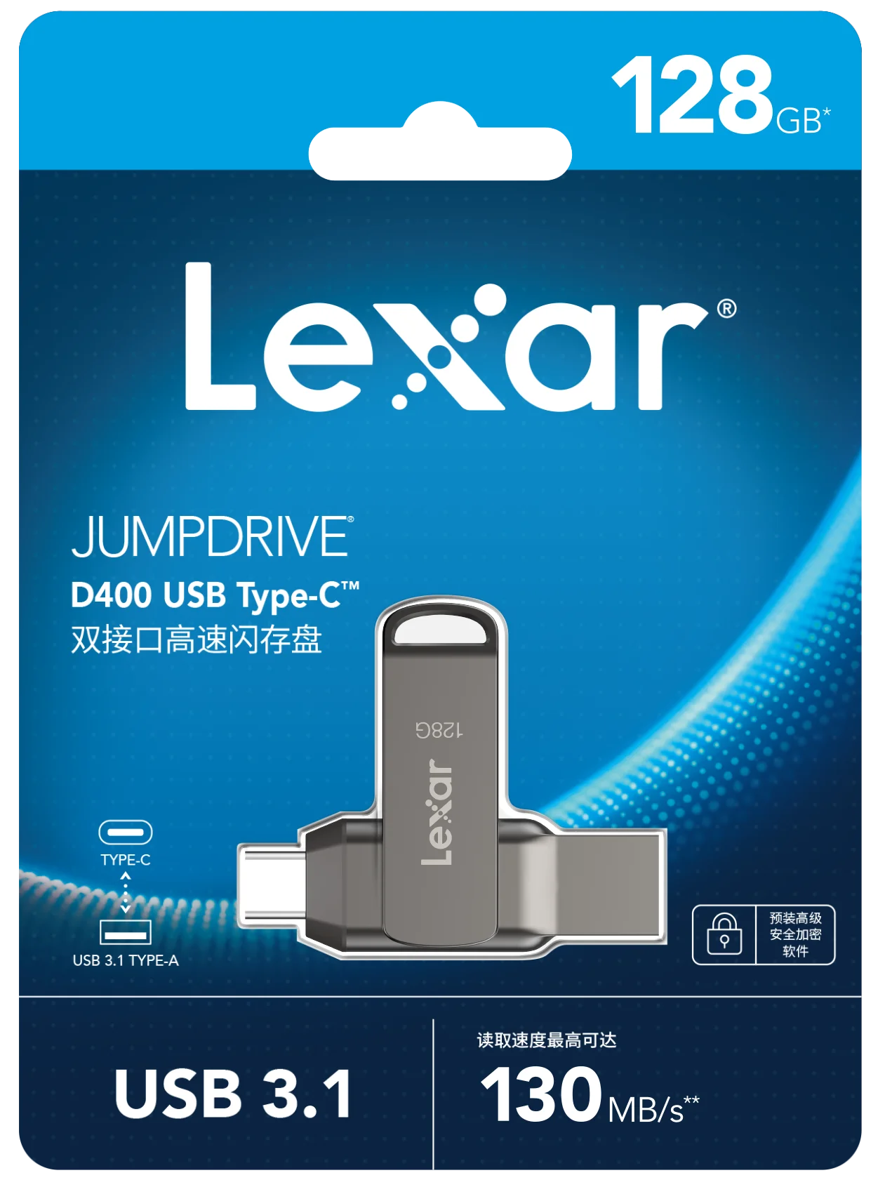 Lexar D400 USB 3.1 Typ C/A Speicherstick 256GB