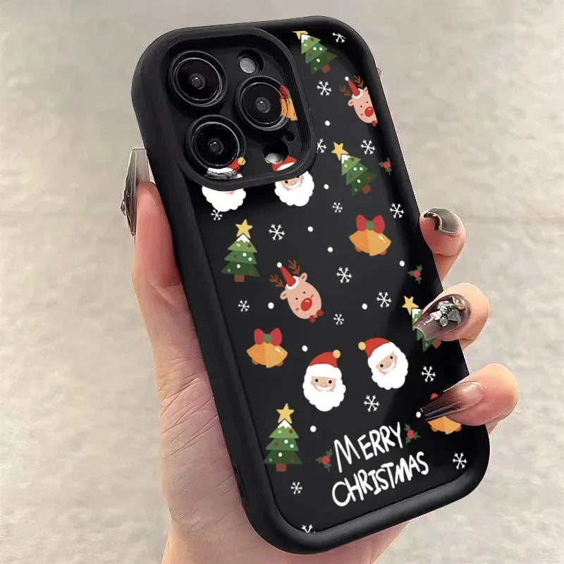 Weihnachtliche Silikonhülle mit Santa und Elch für iPhone 17 Pro Max