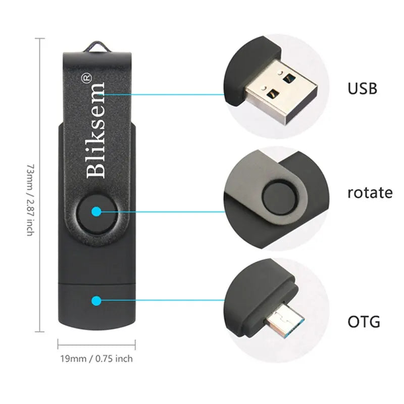 Bliksem OTG USB-Stick 32GB 64GB Metall Mini Drive
