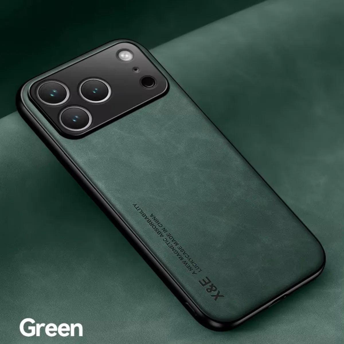 Luxus Lederhülle mit Metallplatte für iPhone 17 Serie