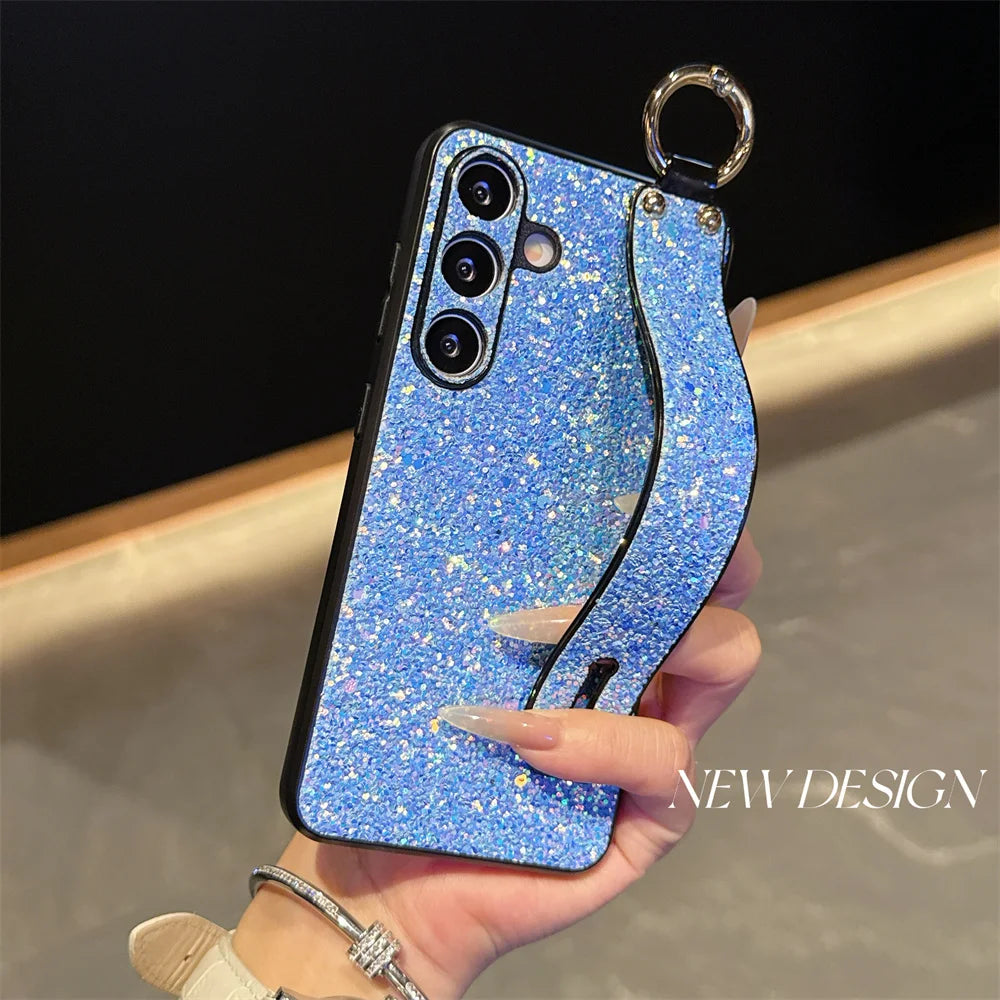 Glitzer Diamant Armband Hülle für Galaxy S25 Ultra