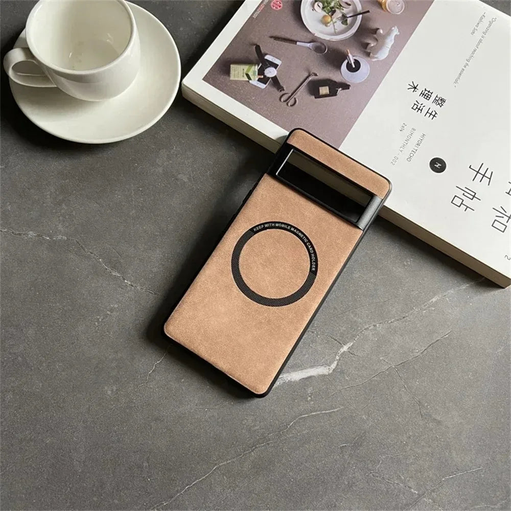 Luxuriöse Magsafe Lederhülle Pixel