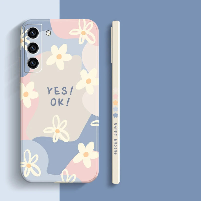 Cartoon Blumenhülle für Galaxy S & A-Serie