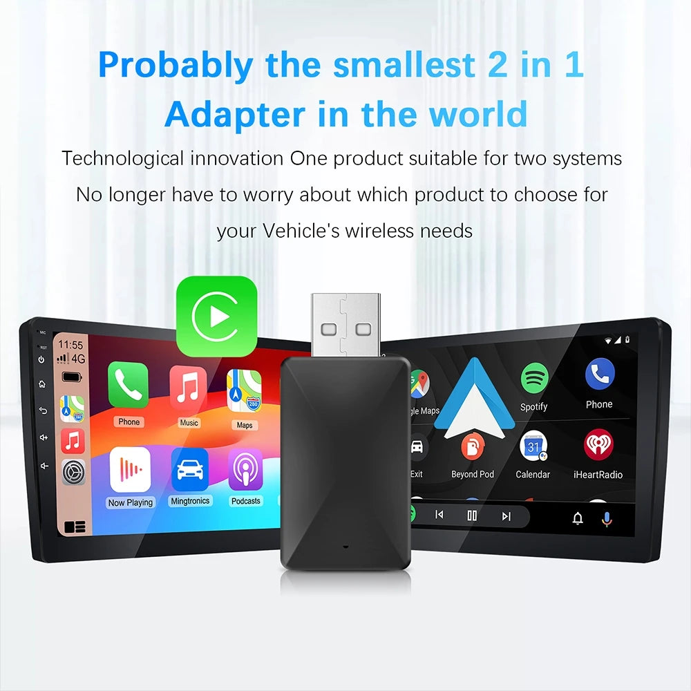CarPlay Adapter 2in1 Wireless 5G WiFi 2025