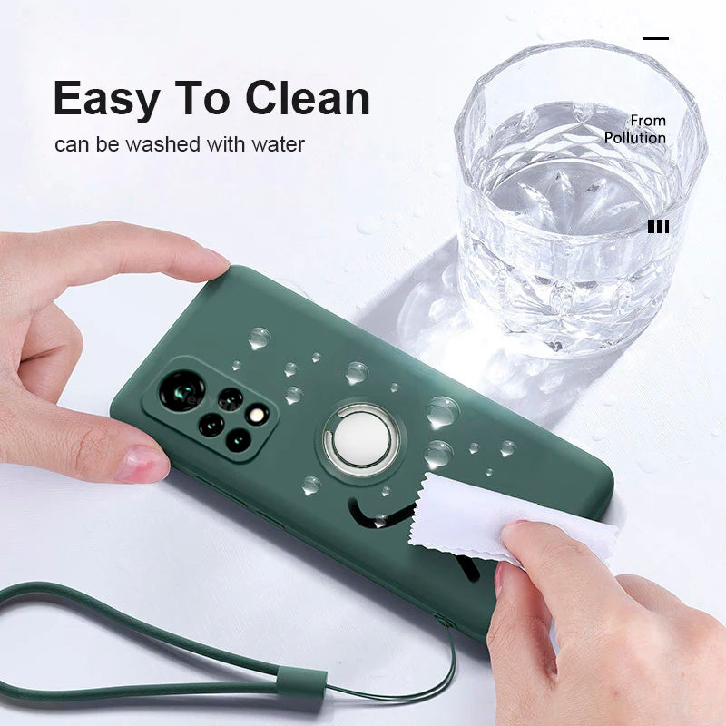 Silikonhülle mit Ringhalter für Xiaomi Mi-Serie