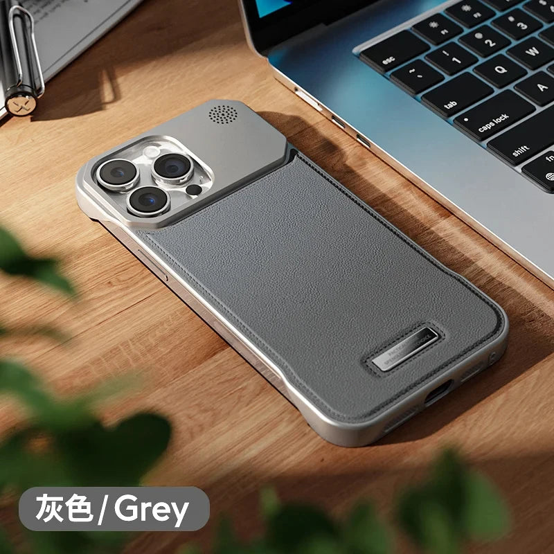 Luxuriöse magnetische PU-Leder Hülle für iPhone 17