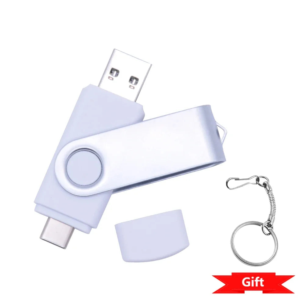 Drehbarer USB-Stick Typ-C 4–256GB 2-in-1