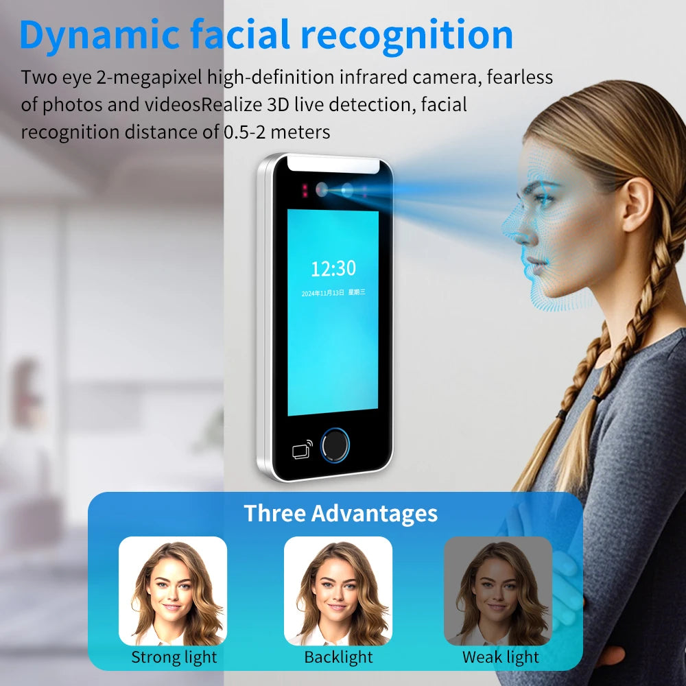 5" AI Gesichtserkennung & Fingerabdruck Terminal WLAN