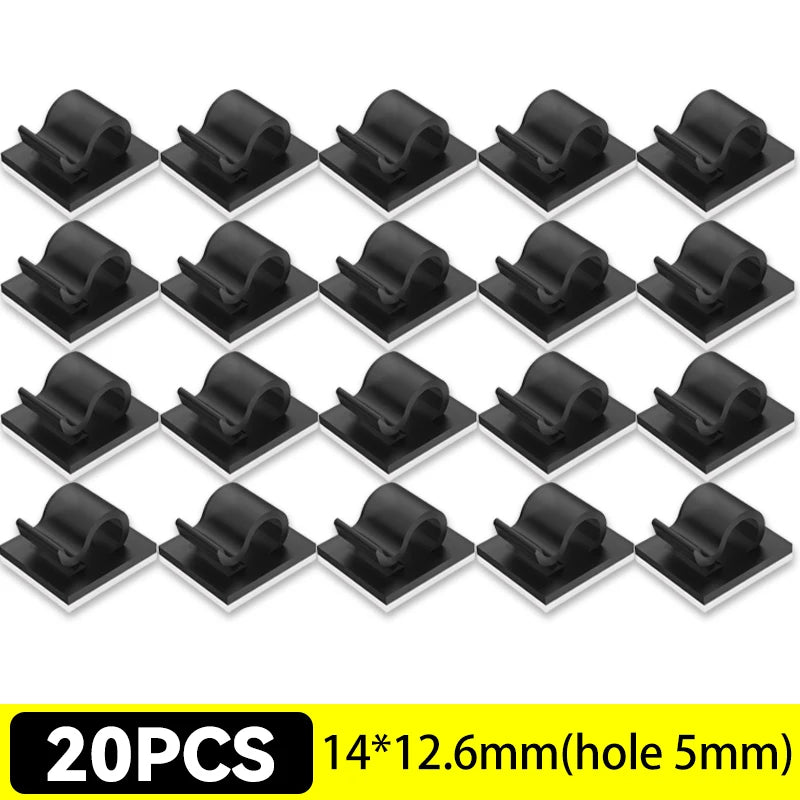 Selbstklebende Kabelklemmen 5–50 Stück für Ordnung