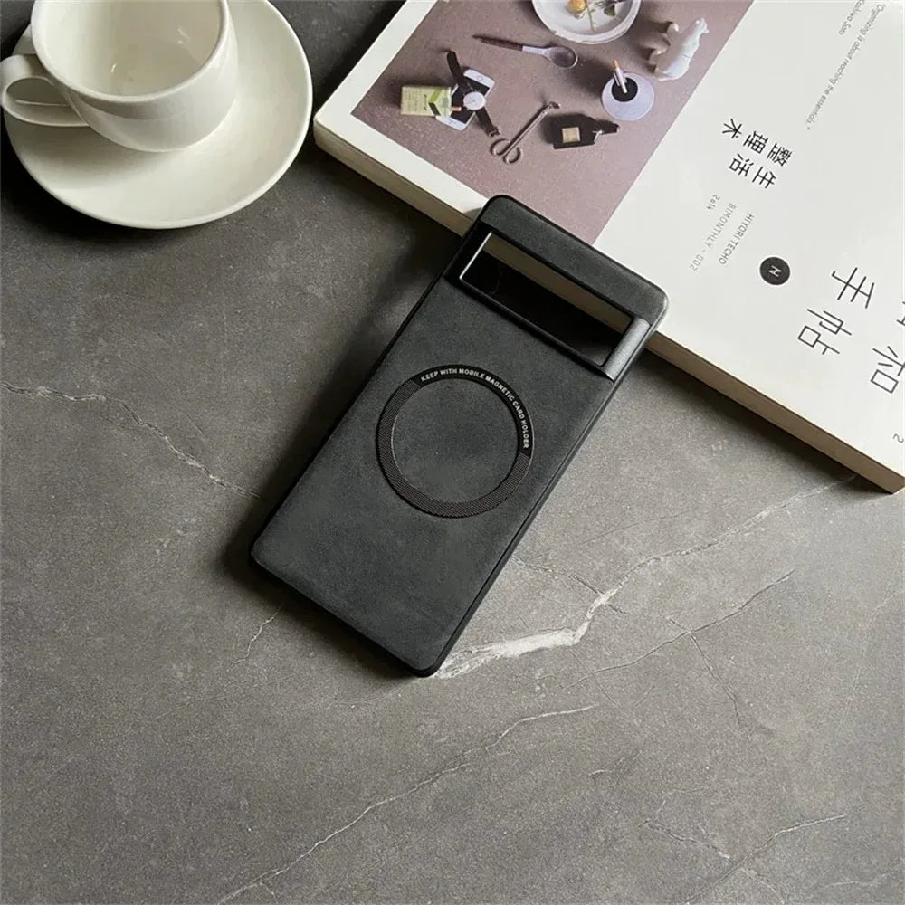 Luxuriöse Magsafe Lederhülle Pixel