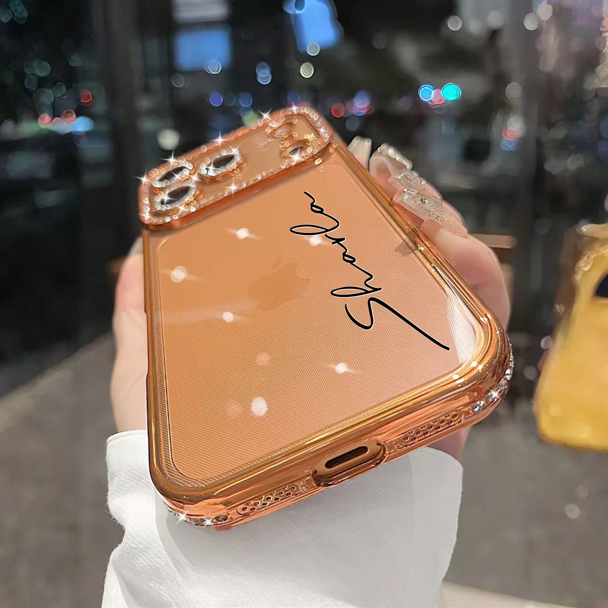 Personalisierte Glitzer-Hülle für iPhone 17