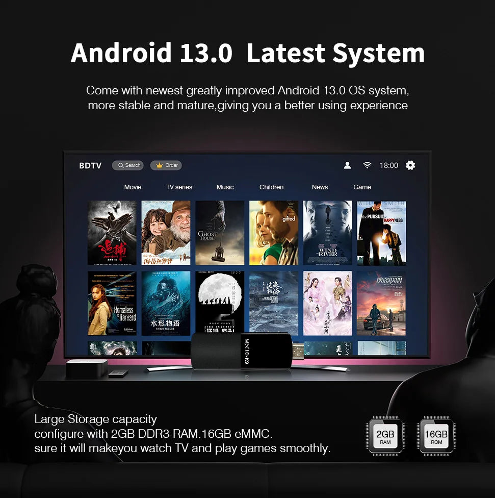 4K Android 13 Streaming TV Stick with fast chip