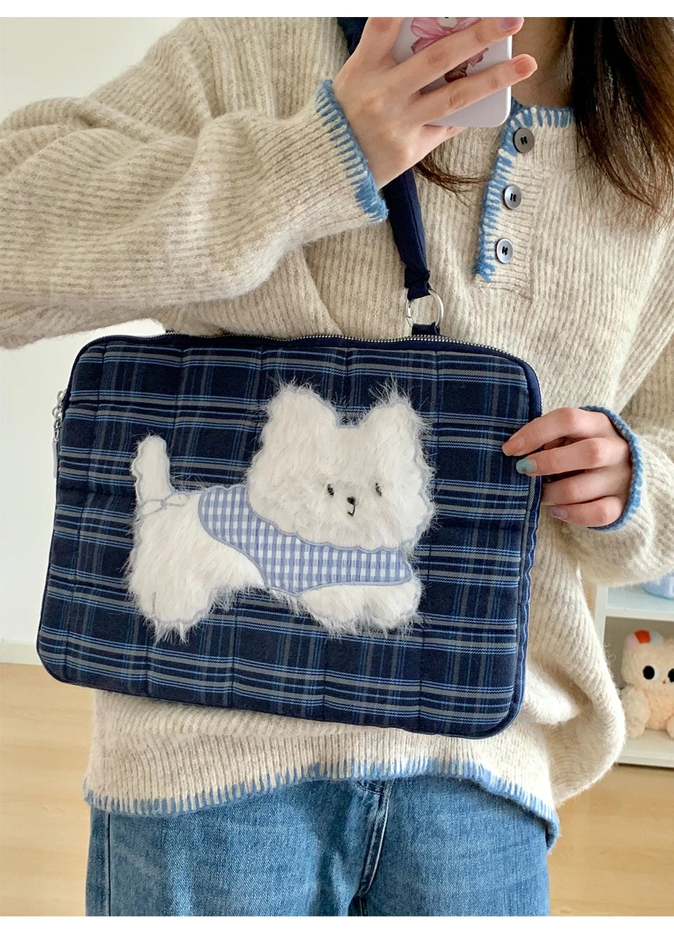 Süße koreanische Laptop-Umhängetasche 13–15,6 Zoll