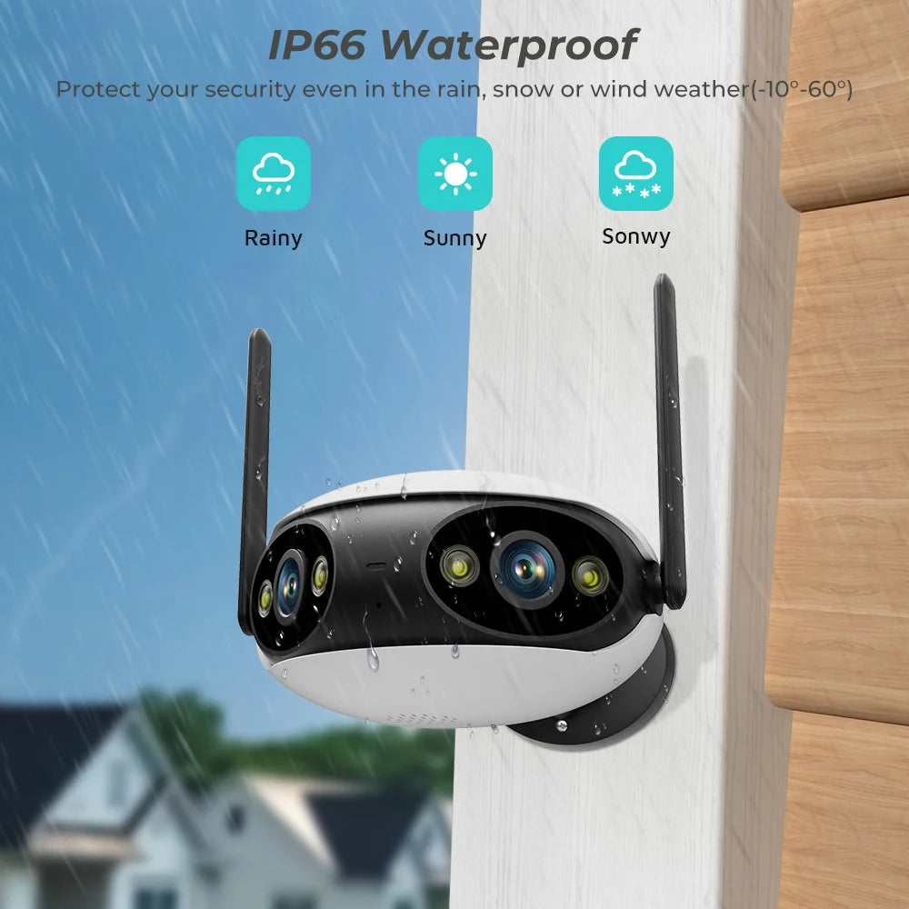 4MP 2K HD Dual-Linsen WLAN Kamera Outdoor