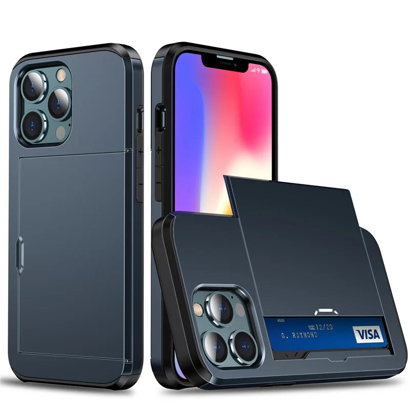 Slide Wallet Kartenfach Handyhülle iPhone