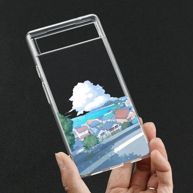 Anime Landschaft Hülle für Pixel 6–8 Pro