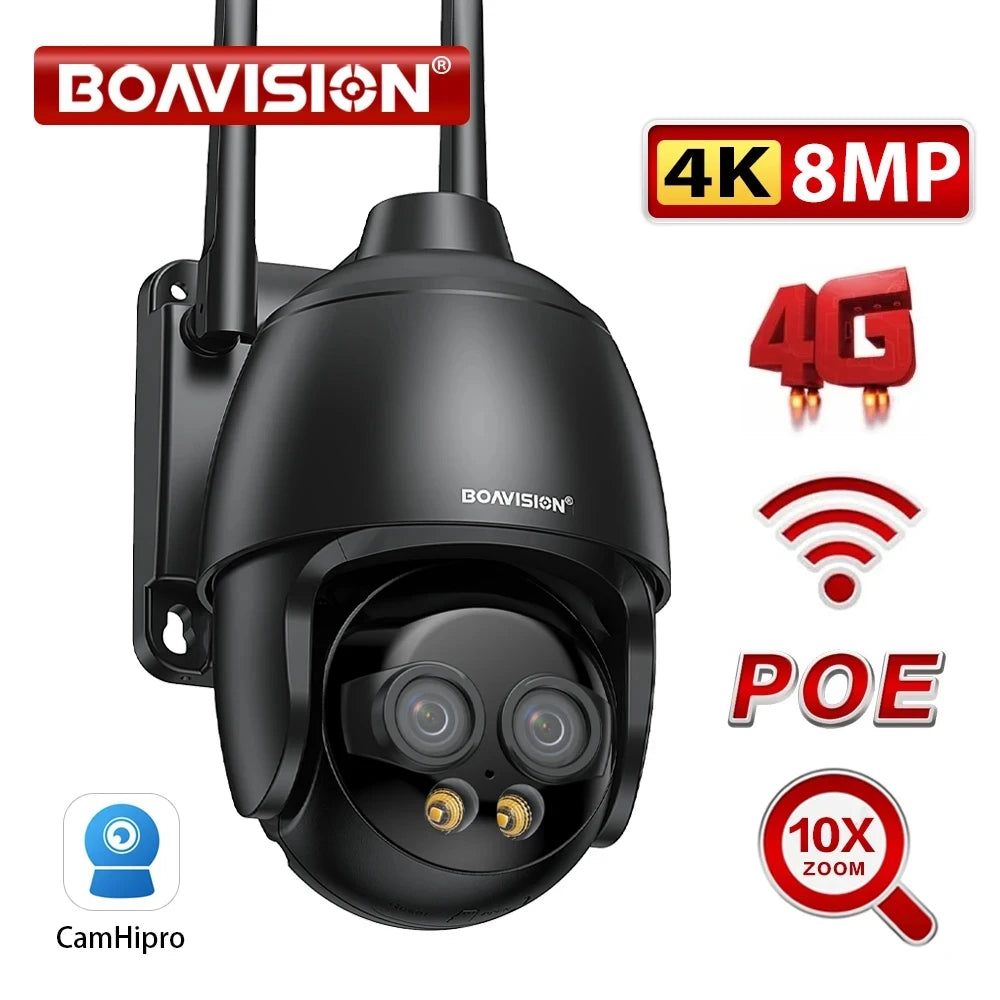 8MP Dual-Lens WLAN/4G/POE Kamera mit Auto-Tracking