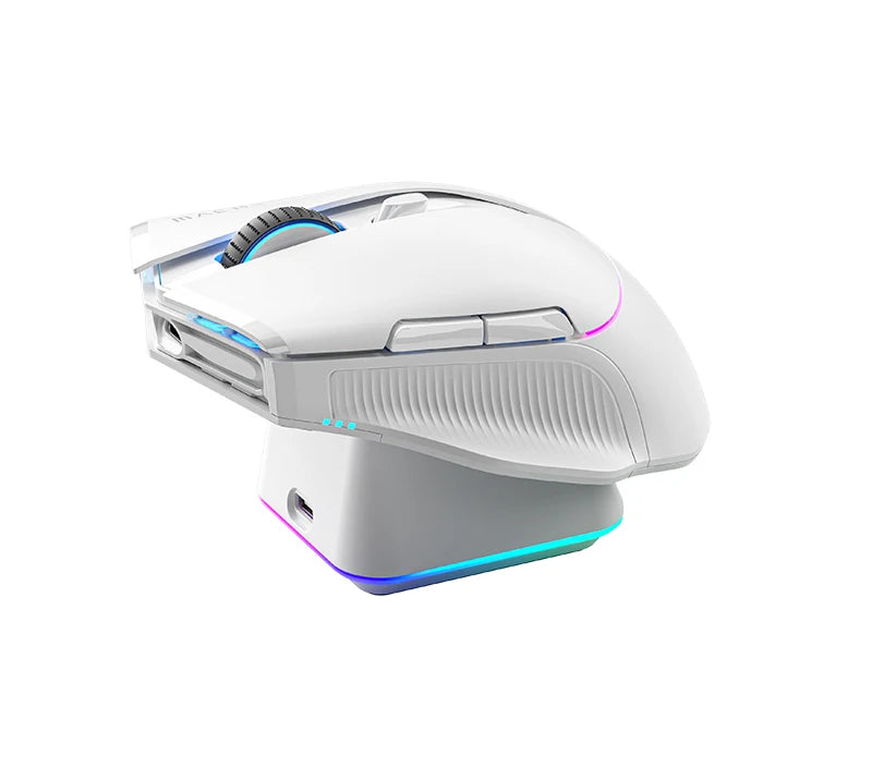 Drahtlose Gaming-Maus mit Ladestation und RGB-Licht