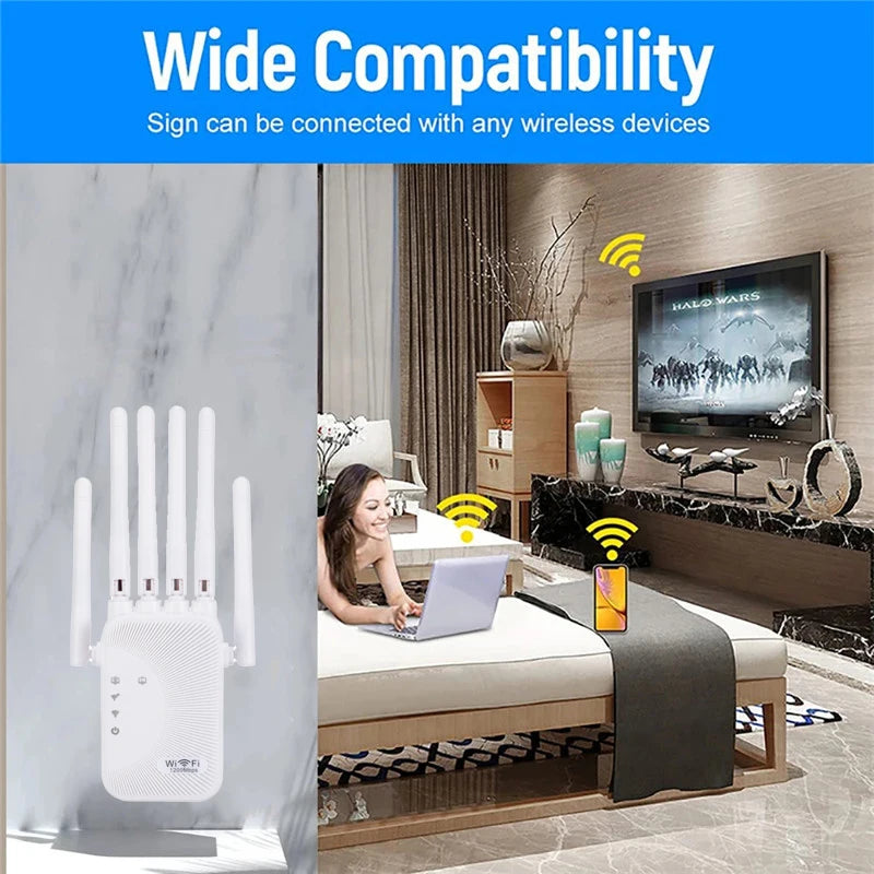 Dual-band Wi-Fi repeater 1200Mbps long range