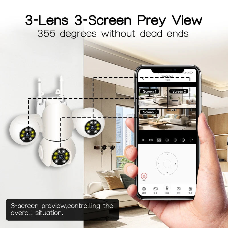 15MP IP Kamera Drei Linsen PTZ WLAN Außen