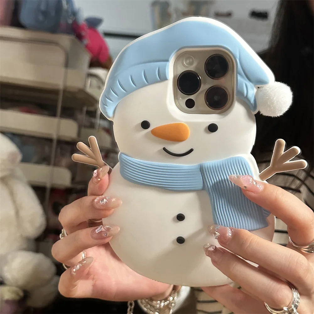 3D Snowman Silicone Case for iPhone 16