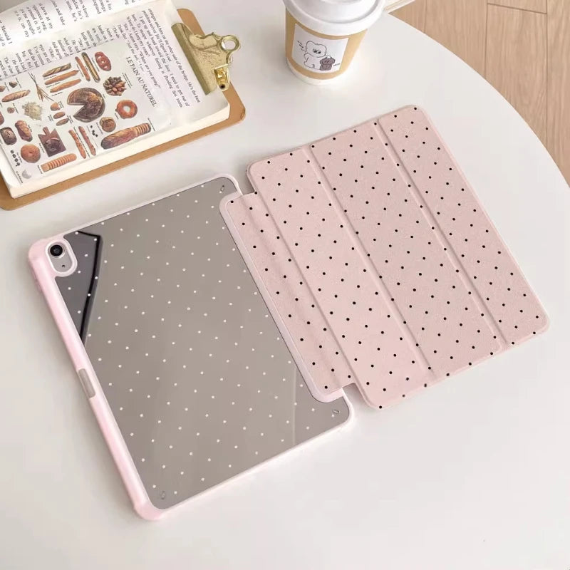 Polka Dots iPad Hülle Schwarz