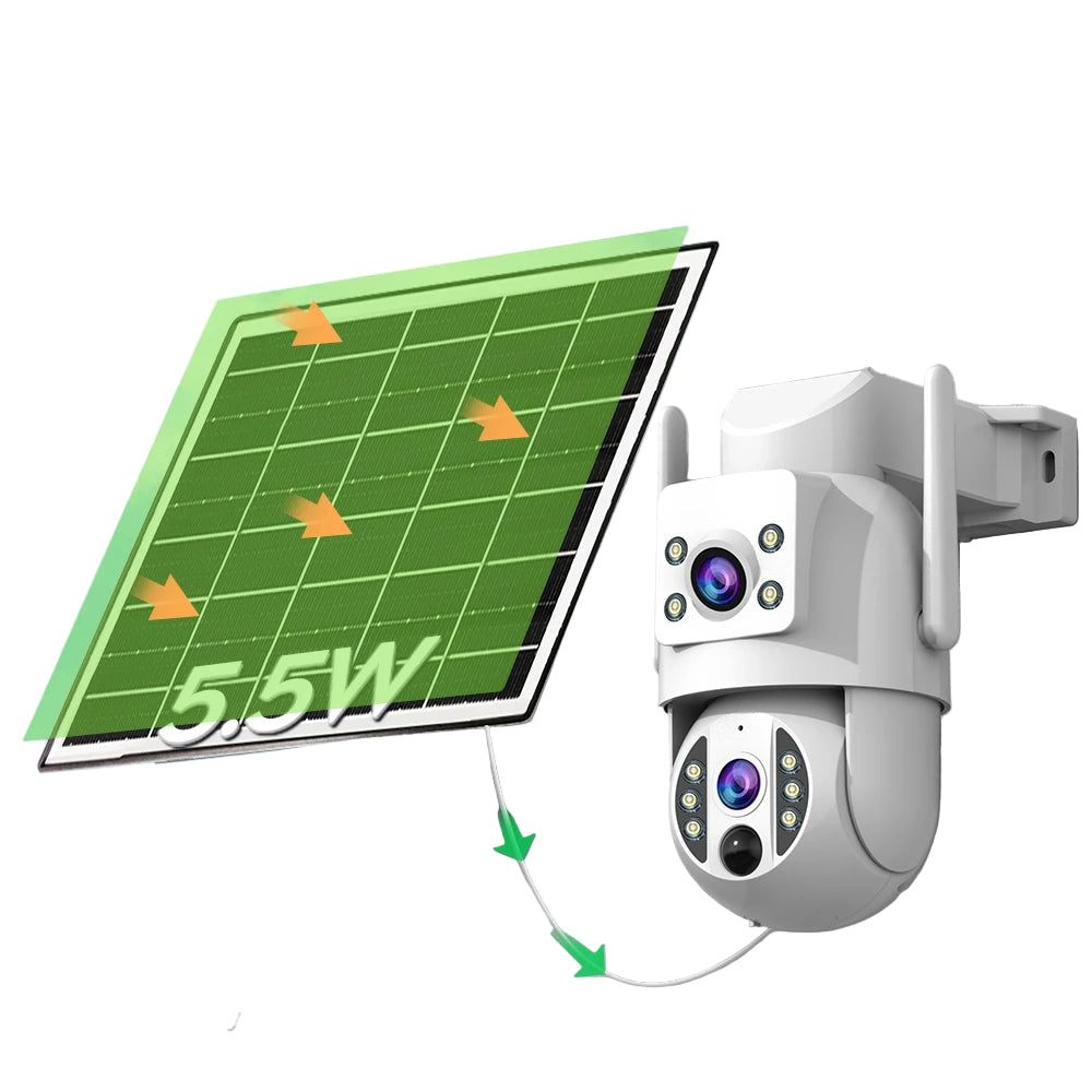 4K WLAN Solar Kamera Outdoor mit Dual-Objektiv PTZ