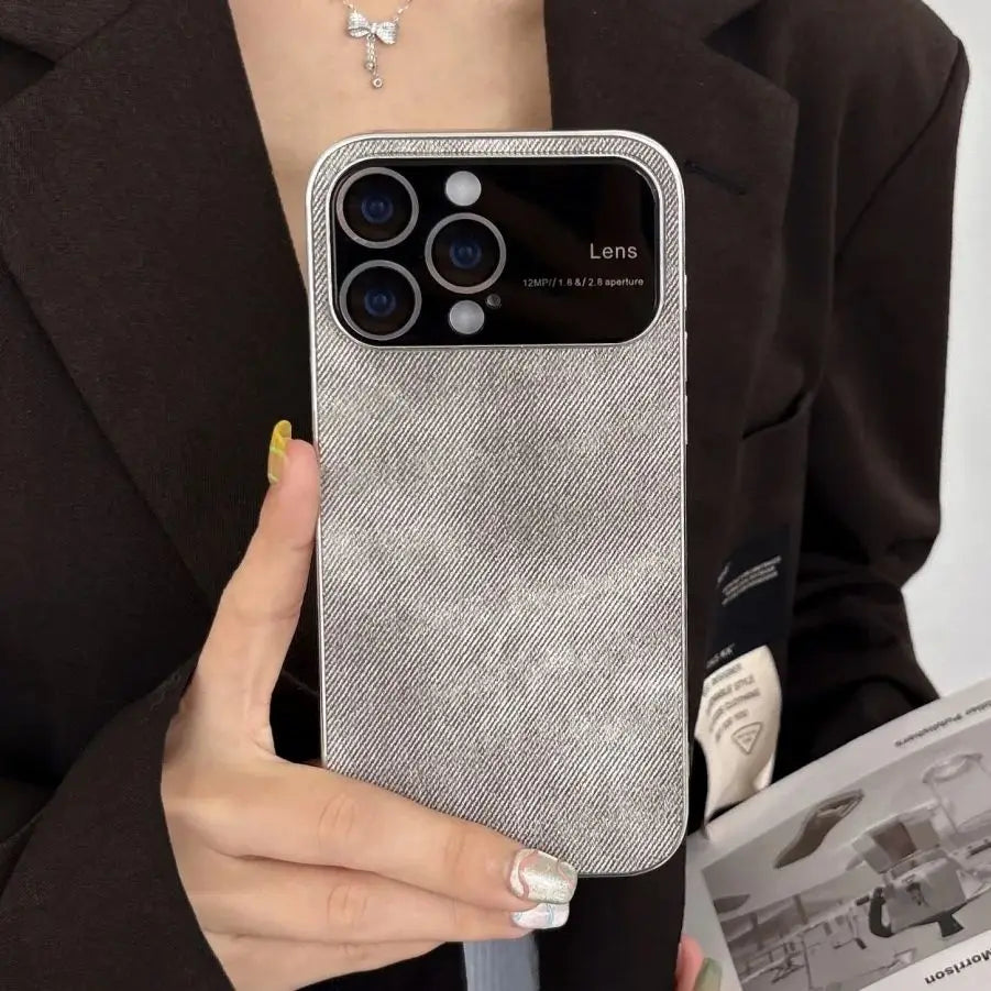 Retro Cowboy Stoff Handyhülle mit Fenster