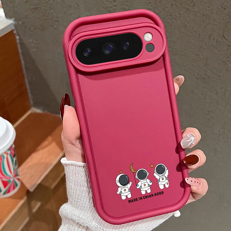 Cartoon Silikonhülle für Google Pixel 9 Pro, Stoßfest