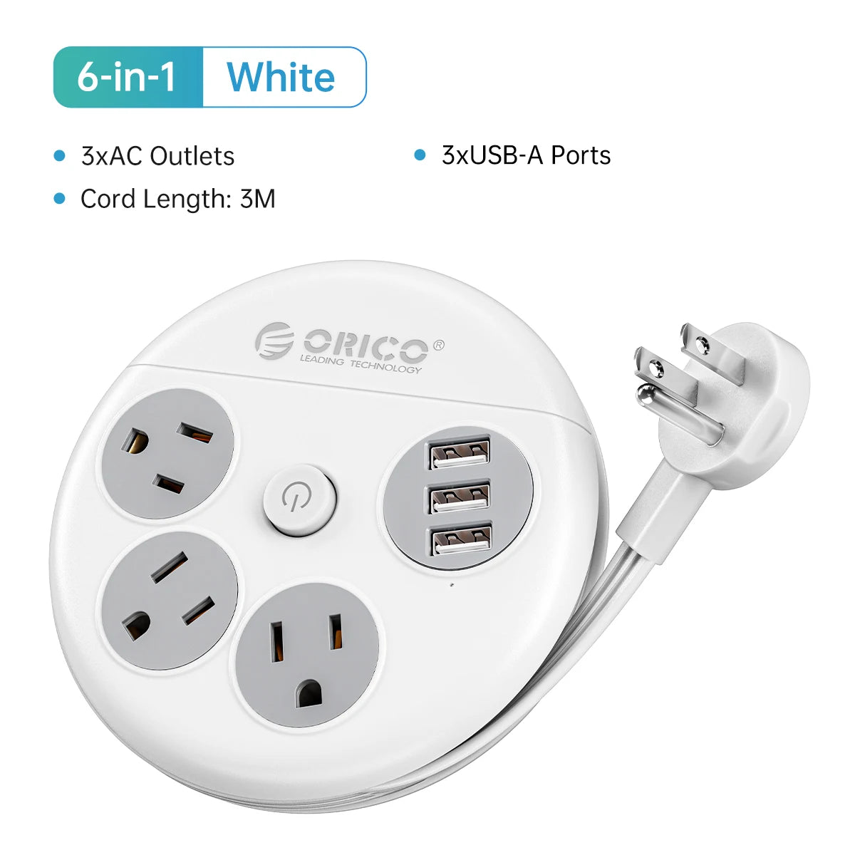 ORICO Steckdosenleiste Reiseadapter USB-C