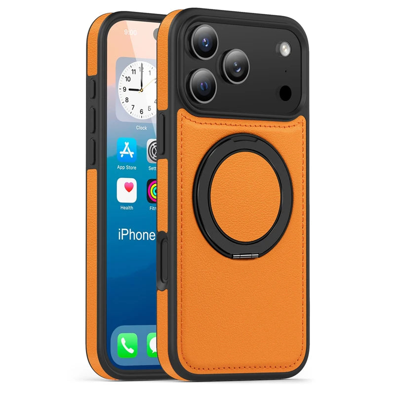 Lederhülle mit Magnet und Ständer für iPhone 17