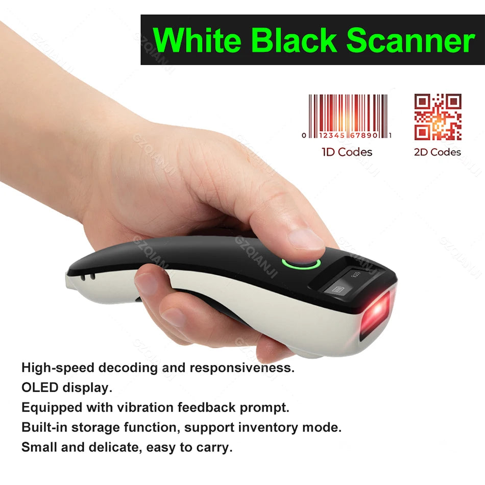 Mini 2D-Scanner USB Bluetooth kabellos tragbar