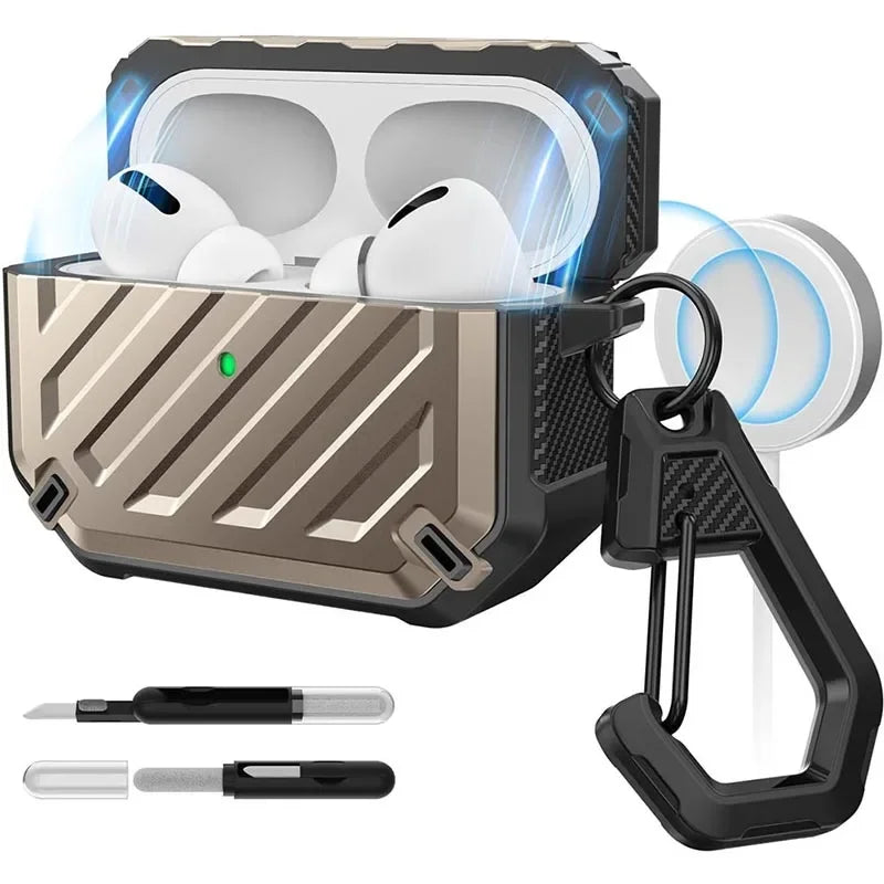 Hülle für AirPods Pro 1/2 Generation Hard Shell mit Karabiner