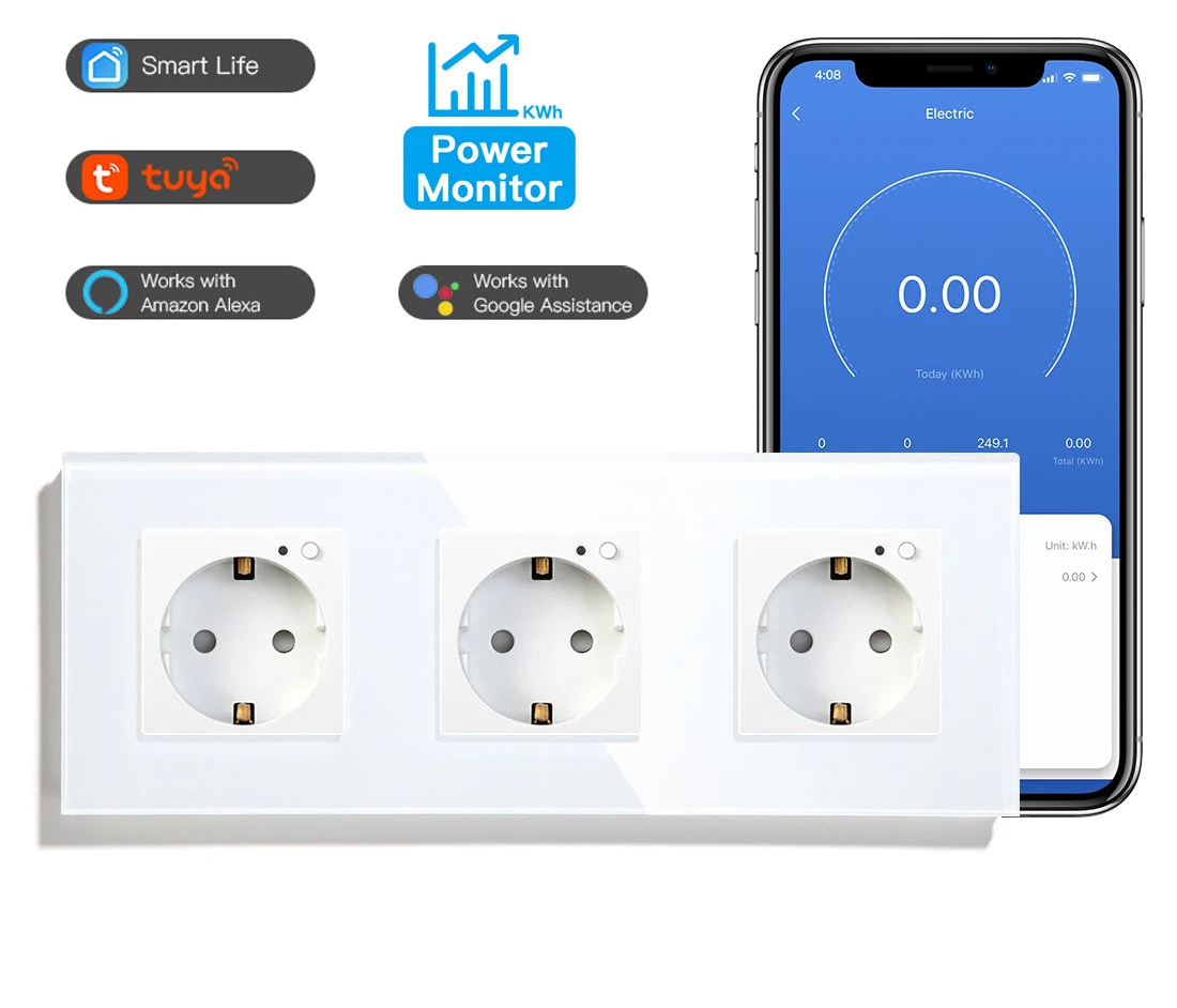 WLAN Smart Steckdose mit Glas Touch Panel & App