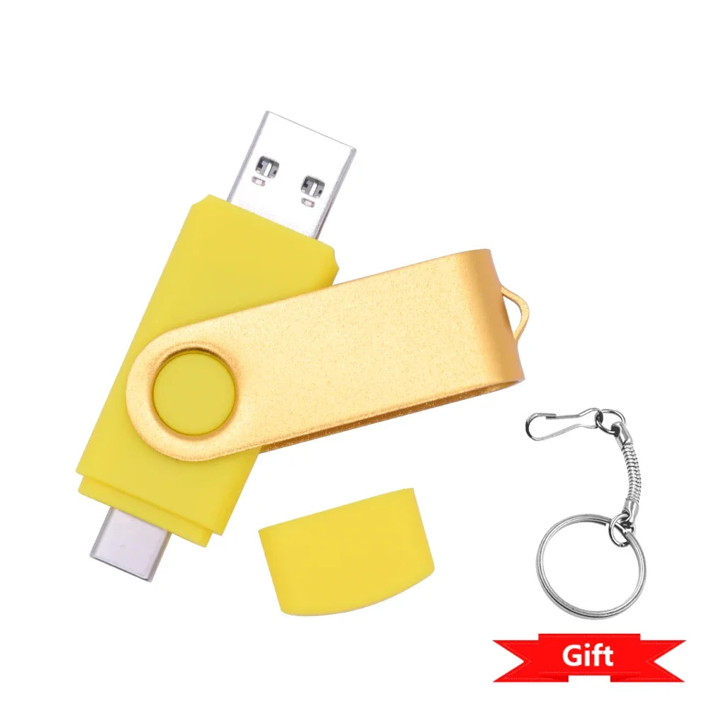 Drehbarer USB-Stick Typ-C 4–256GB 2-in-1