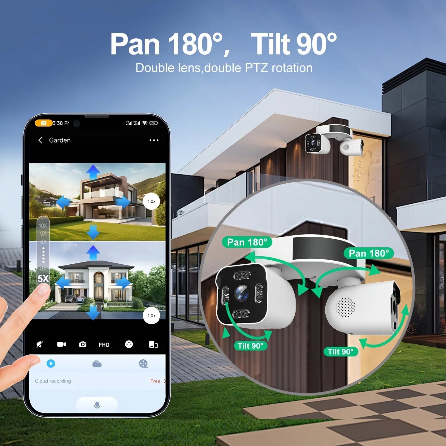4K 8MP Dual-Lens WLAN PTZ Kamera Outdoor