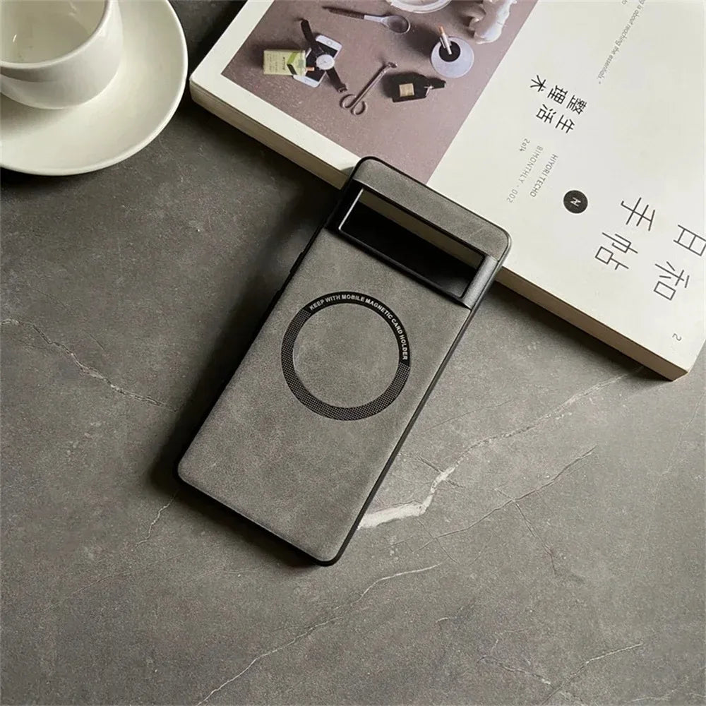 Luxuriöse Magsafe Lederhülle Pixel