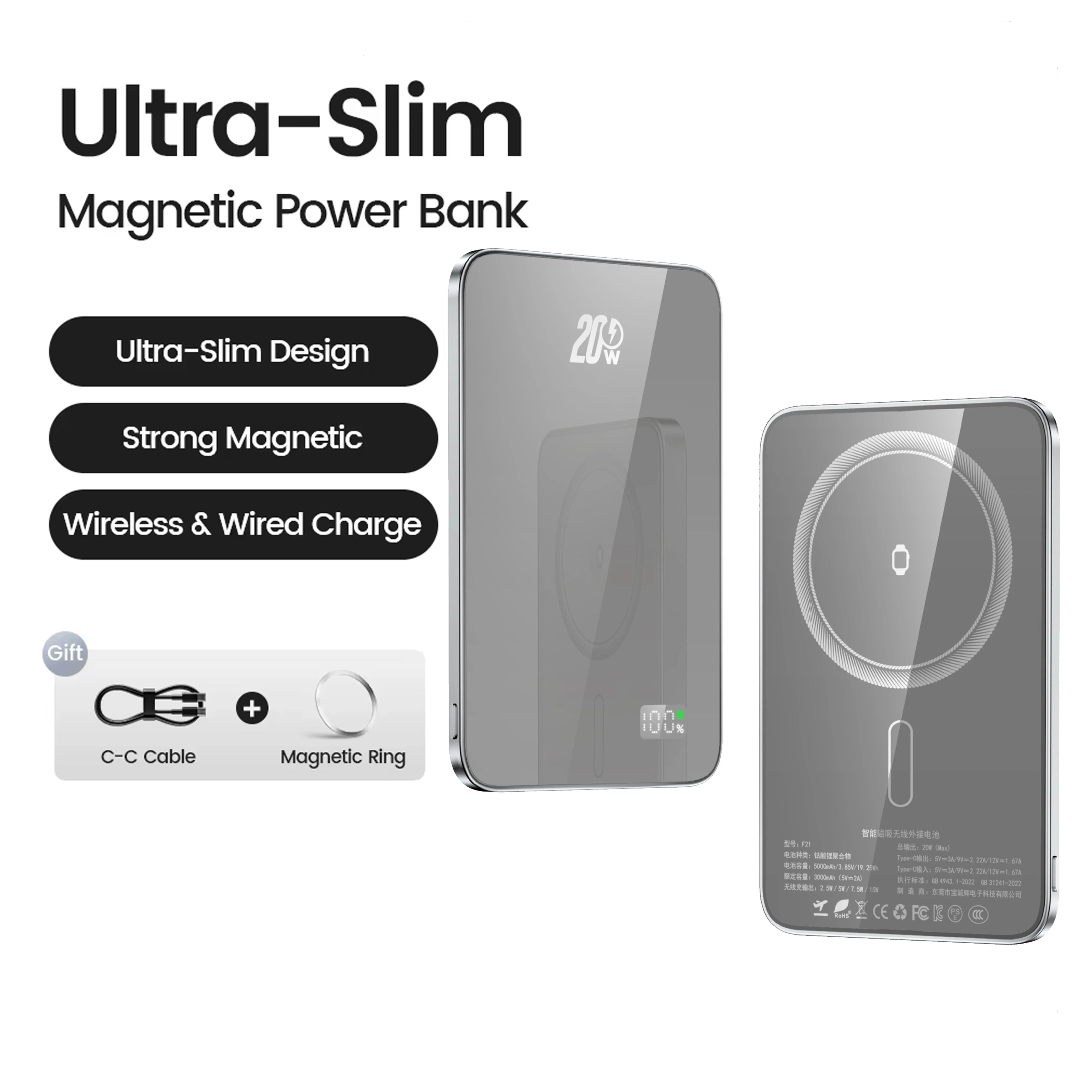 10000 mAh MagSafe Powerbank 20W Slim