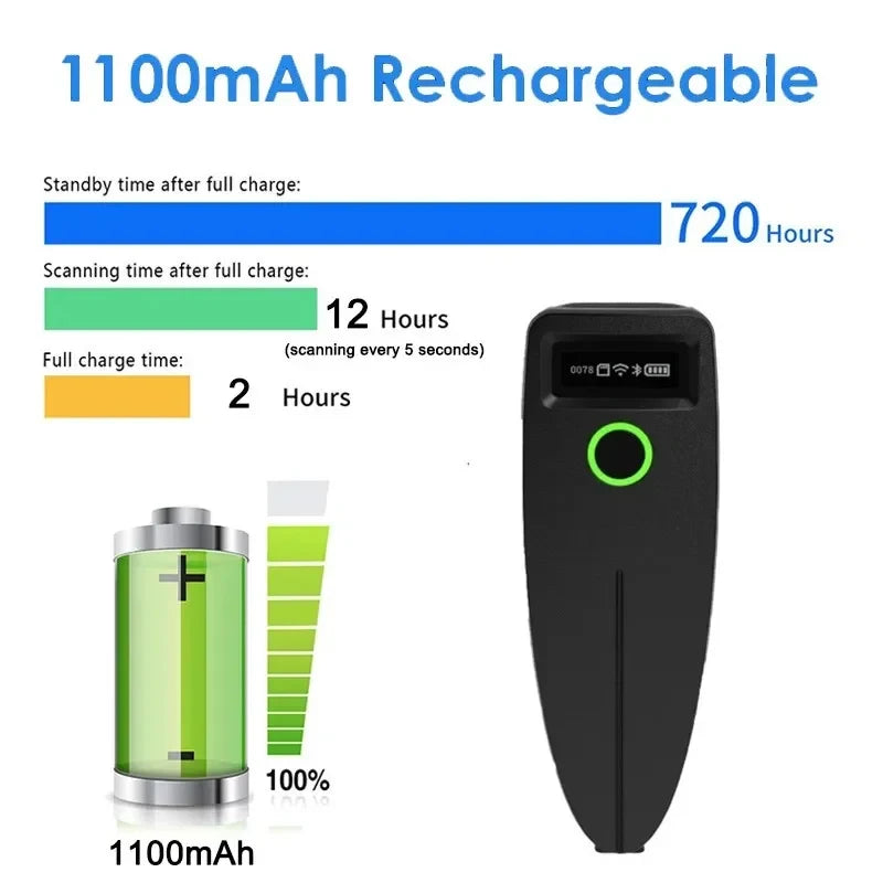 Mini 2D Barcode Scanner Bluetooth Wireless Mobil