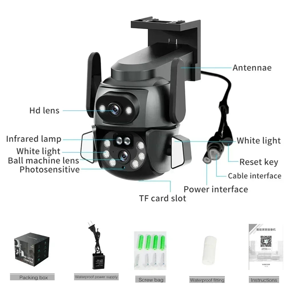4K 8MP WIFI Kamera mit Dual Screen und KI Tracking