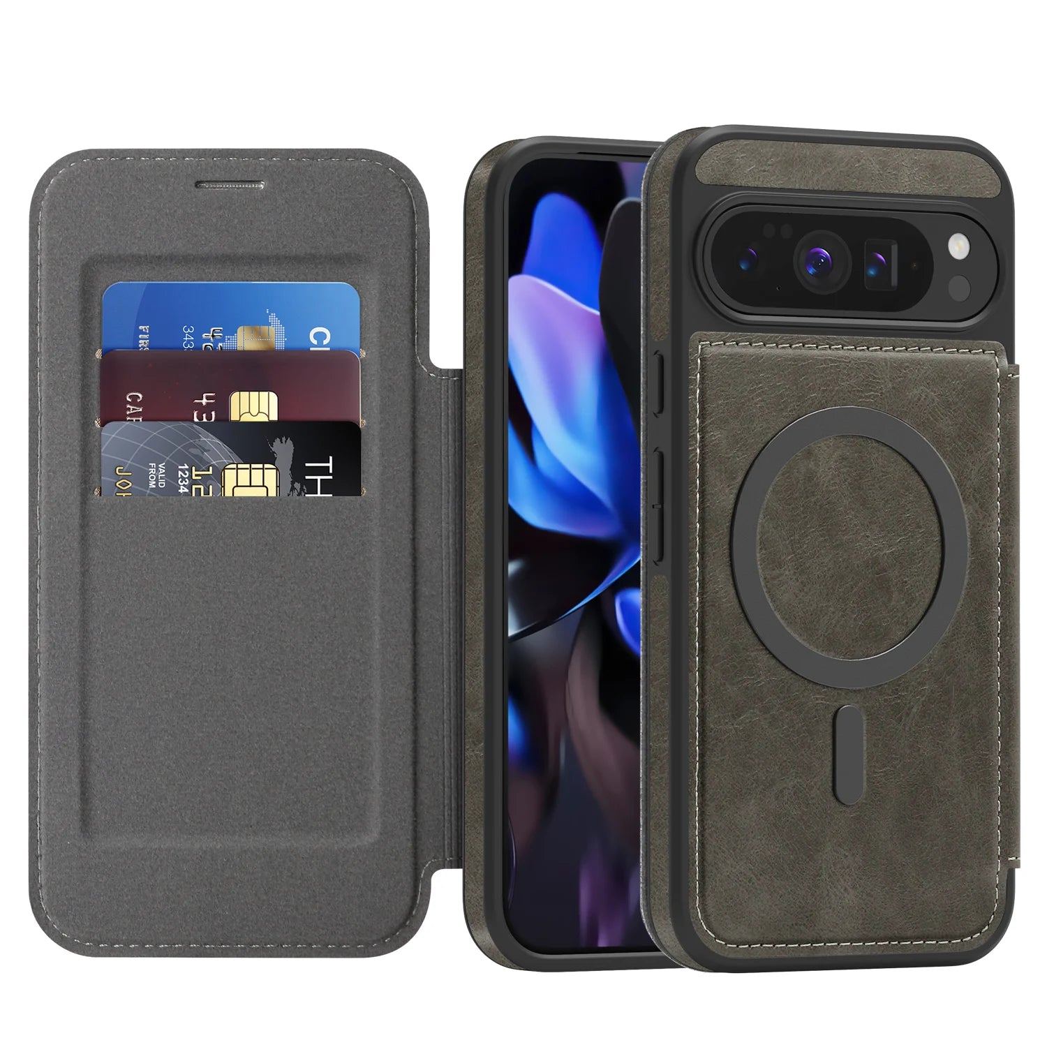 RFID Leder Flip Hülle für Google Pixel 10 Pro