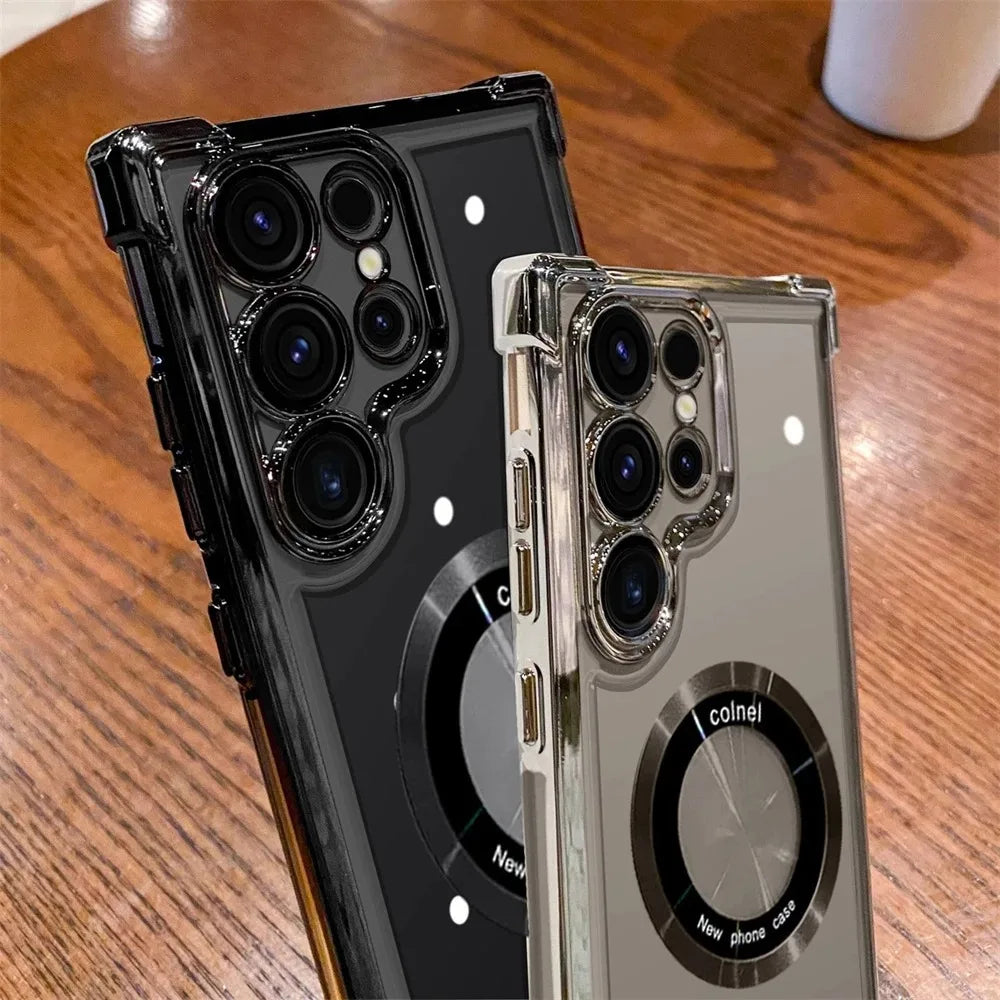 Plating Magsafe Clear Hülle für Samsung Galaxy S25