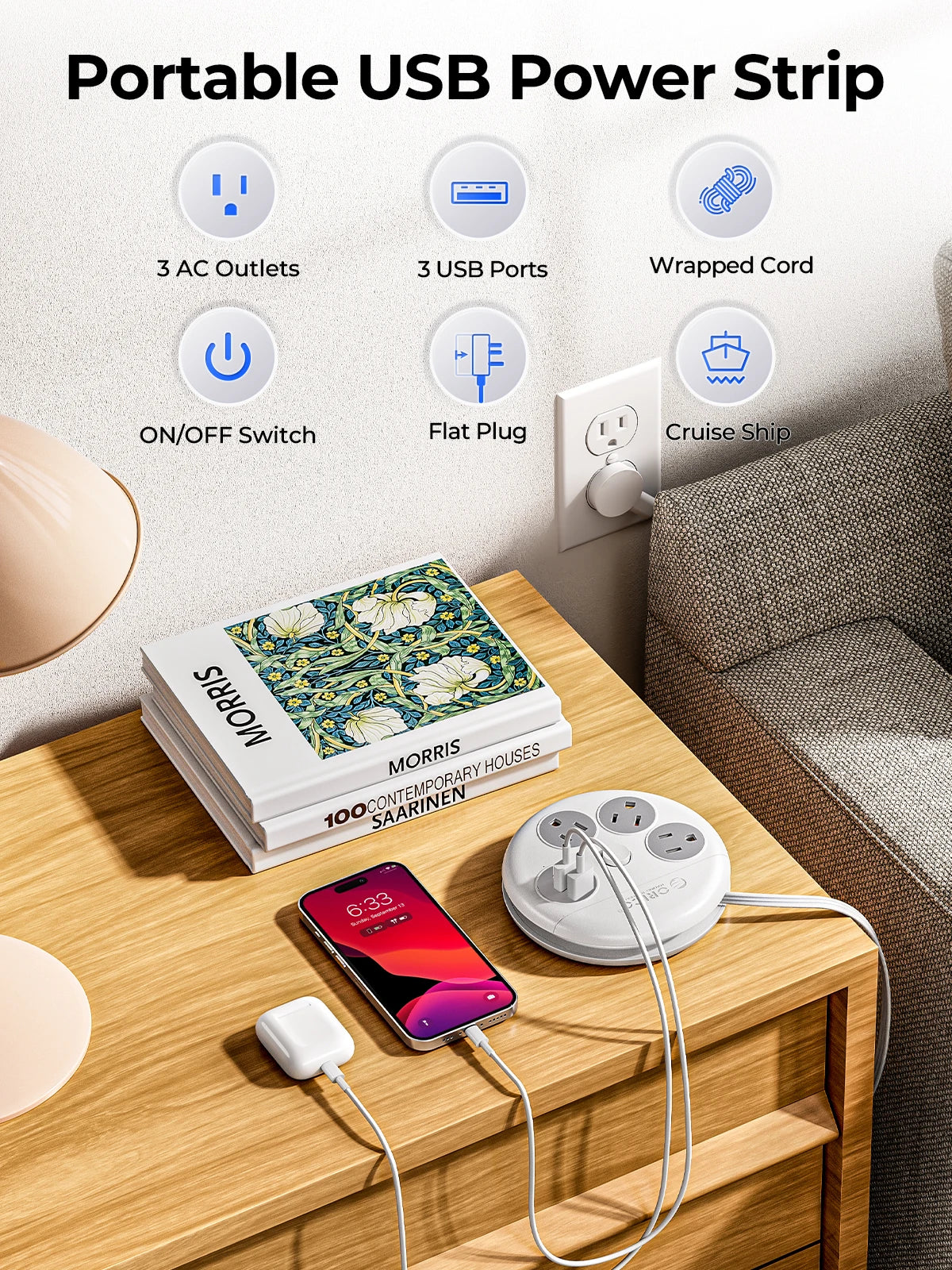 ORICO Steckdosenleiste Reiseadapter USB-C
